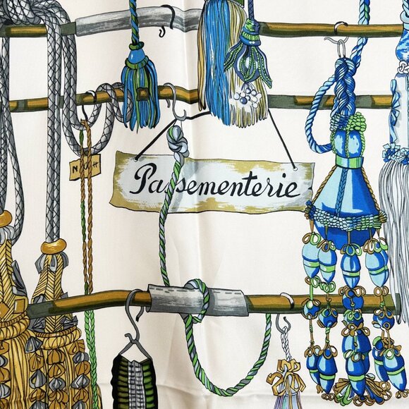 Hermes Navy Passementerie Tassel Scarf - Picture 2 of 4